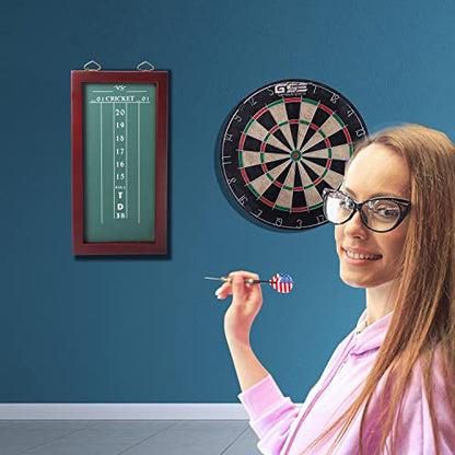 GSE Games & Sports Expert Chalk Dart Scoreboard for Dart Board Cricket & 01 Dart Games with Chalks and Chalk Wipe (Standard/Large) - style: Standard