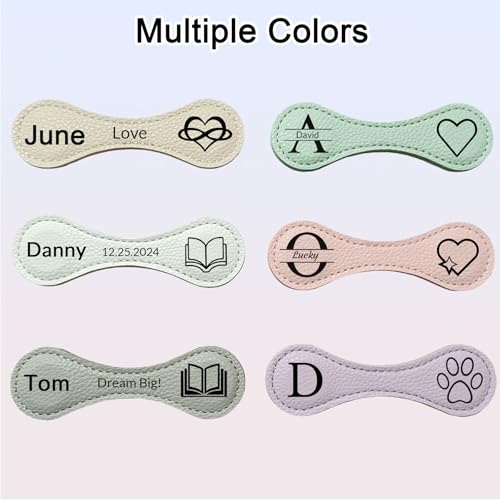 Personalized Magnetic Leather Bookmark, Custom Magnetic Leather Bookmark with Logo Text, Magnetic Bookmarks for Women, Gift for Reader, Book Lover, Men, Women, Friend, Birthday (26 Letters) - color: 26 Letters