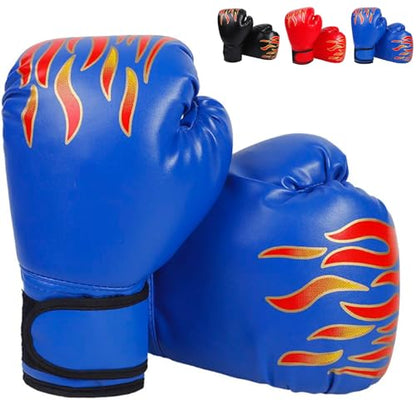 Boxing Gloves 4oz 6oz Youth Training Gloves for Punching Bag, Kickboxing & Muay Thai, Thick Padded Sparring Gloves for Boys & Girls Ages 5-13 Blue 1pcs