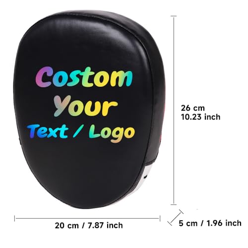 Custom Boxing Punching Mitts Personalized Training Boxing Hand Pads Customized Kickboxing Focus Pads Mitts Muay Thai - color: Black