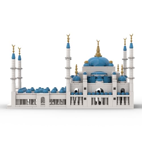 TheBlue Mosque Islamic Plastic Bricks Small Particle Educational Toy, Muslim Building Blocks, Fun DIY Combination Set, Ideal for Kids and Adults, Perfect for Birthdays and Holidays Eid al Fitr Gift
