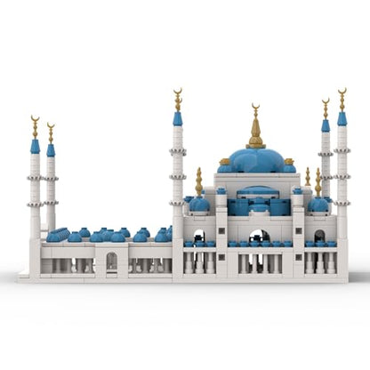 TheBlue Mosque Islamic Plastic Bricks Small Particle Educational Toy, Muslim Building Blocks, Fun DIY Combination Set, Ideal for Kids and Adults, Perfect for Birthdays and Holidays Eid al Fitr Gift