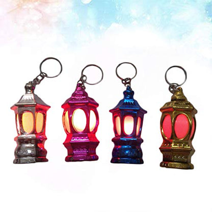 Uonlytech 20pcs Mini Keychain Flashlights LED Pocket Ramadan Lantern Keyring Light Lamp Islam Eid Gift for Bag Handbag Purse (Random Color)