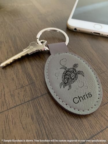 LaserGram Oval Keychain, Allah 2, Personalized Engraving Included (Gray) - color: Gray