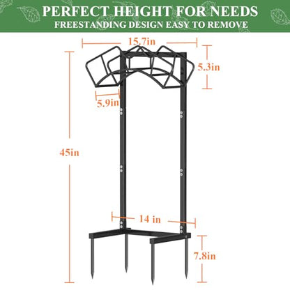 Qatsrin Super Stable Garden Hose Holder, Water Hose Reel holds 160ft, Black | Freestanding Water Hose Storage Hanger, Detachable Hose Stand Box for Outside Yard Lawn Farm - color: Black
