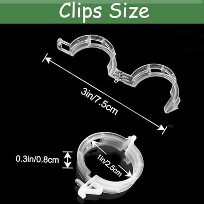 Plant Support Clips -100PK, White Tomato Clips for String Trellis, Grape Vine Clips for Garden Netting Climbing Plants, Secured Plastic Plant Clips