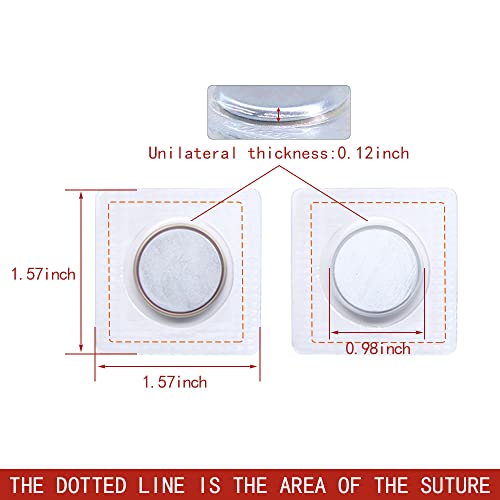 SEMINI Hidden Sew Magnetic Snap Invisible Hidden Sew in PVC Hidden Purse Closure for Fastener Handbag Cloth Clasp DIY Craft Sewing Tools (25mm) - size: 25mm,circular