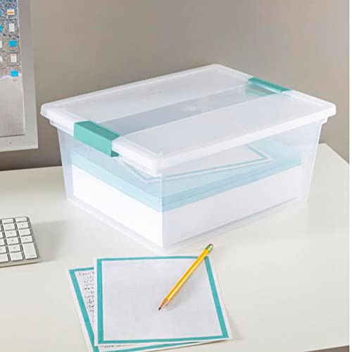 Sterilite Deep Clip Box, Clear Storage Bin with Latching Lid, 4 Pack - size: Deep, style: 4 Pack