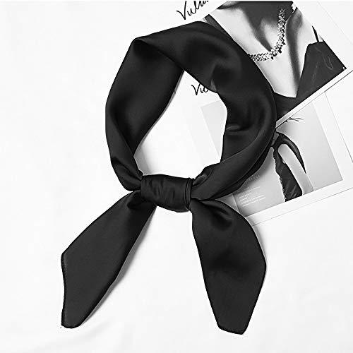 Glamorstar Satin Neck Scarf 6 Packs Square Handkerchief for Women - color: 6 Packs - Black