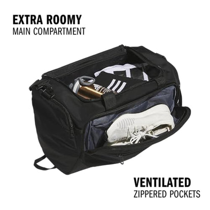 adidas Defender 5 Duffel Bag for Sports, Gym and Travel, Black/Silver Metallic, OSFA - color: Black/Silver Metallic, style: Small (42l)