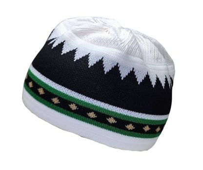 Set 2 PCS Muslim Beanies Kufi Hat for Men AMN-225B Skull Cap Islam Taqiyah Takke Eid Ramadan Gift - color: Color a
