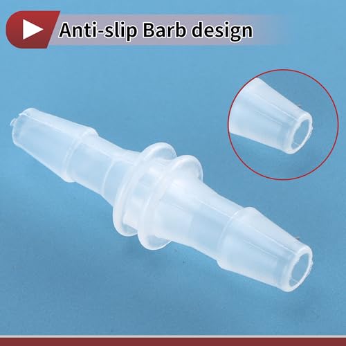 Plastic Hose Barb Fitting 5/32" x 3/16" OD Barb Straight Through Pipe Connector Clear 5 Pcs - size: 5/32"-3/16"