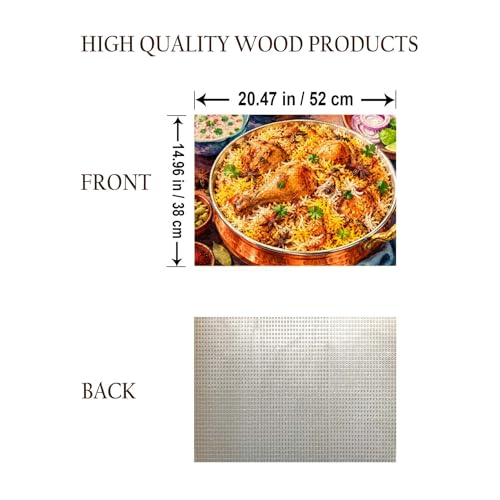 BIRYANI Indian Rice Dish Islam Jigsaw Puzzle - 500 Pieces Wooden Puzzle for Adults, Wall Art Gift, Finished Size: 20 x 15 Inch - color: Biryani Indian Rice Dish - 500 Pieces