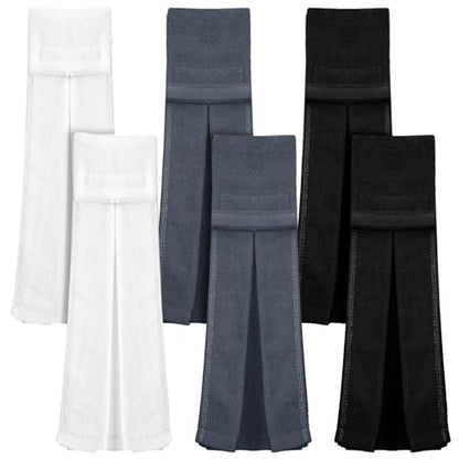 Moukeren 6 Pcs Football Towel Cotton Quarterback Football Field Hand Towel with Hook and Loop Fastener for Sports Football Golf Gym Accessories(Black, White, Gray) - color: Black, White, Gray