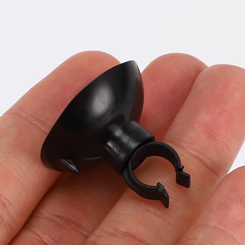 Aquarium Suction Cup, Aquarium Sucker Clip, Suction Cups Airline Tubing Holder, Fish Tank Accessories for Aquarium Fish Tank, Black, 0.39"
