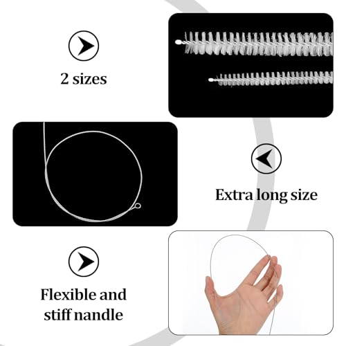 4pcs 39.4 Inches Straw Cleaner Brush Extra Long, Extra Long Pipe Cleaners for Cleaning Straw, Tube, Pipe, Hose, Refrigerator Drain, Laboratory Catheter Brush, White - style: 1/2-inch and 1/4-inch