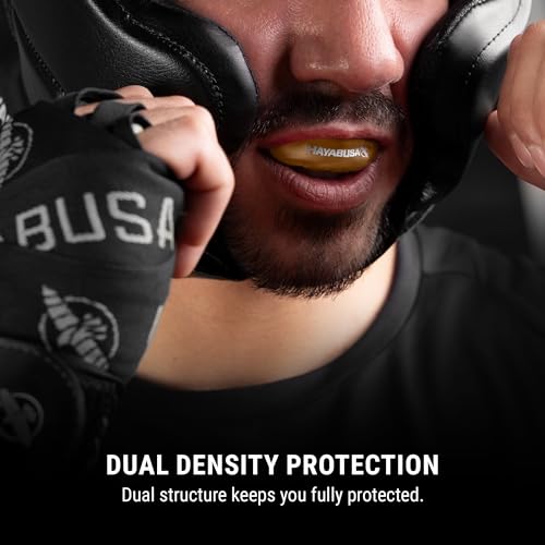Hayabusa Combat Sports Mouth Guard Youth, Kids and Adult Sizes Comes with Case - Gold/White, Adult - color: Gold/White, size: Adult