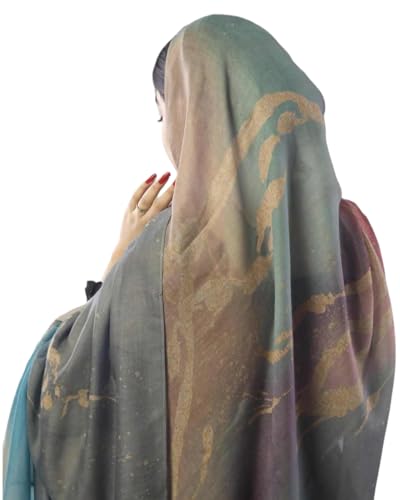 ZGMYC Watercolour Floral Printed Hijab Scarf for Women Soft Modal Cotton Instant Hijab Head Wraps Shawls Long Scarves - color: Color 24
