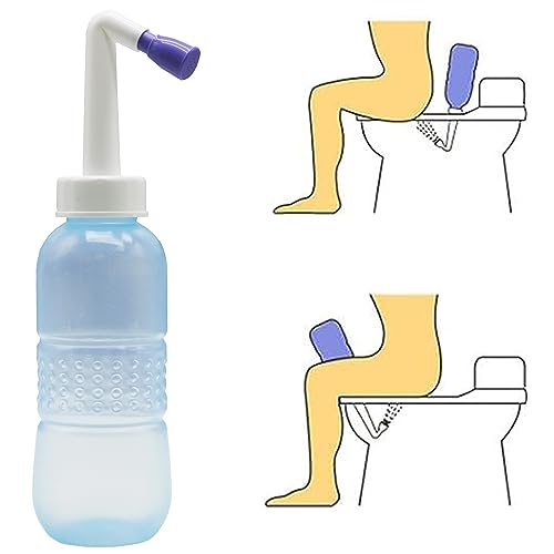 Portable Handheld Personal Hygiene Refresher Toilet Butt Cleaner Travel Bidet Spray Bottle for Home 450 ml. - color: Blue