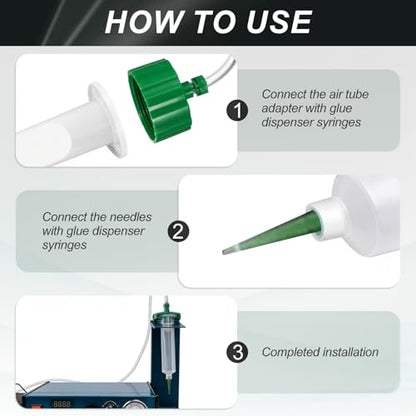 uxcell 2 Pcs Air Tube 3cc Glue Adhesive Dispenser Syringes Connector Adapter Replacement for Industrial Glue Liquid Cartridge Dispensing Accessories - size: 3cc