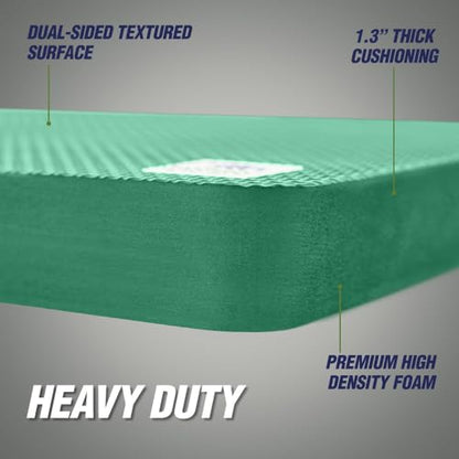 RUGGED RHINO Heavy Duty Patent Pending Kneeling Pad, Shock Absorbent Thick Knee Pads, Holds Up to 300 lbs, Protect Knees from Hard Concrete Surfaces, For Mechanics, Yard Gardening, Gym, Pine Green - color: Pine Green