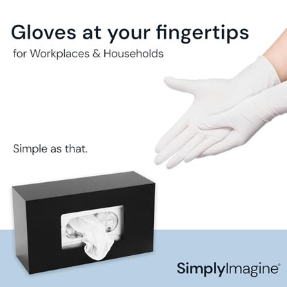SimplyImagine Black Glove Box Holder - Acrylic Wall Mount Dispenser | Side-loading acrylic glove dispenser - single - Use for nitrile & latex gloves in kitchen, garage & lab
