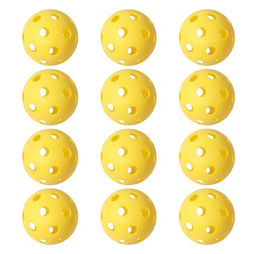 GSE Games & Sports Expert Practice Baseballs, Plastic Baseballs Training, Hollow Airflow Softballs for Pitching, Batting, Catching for All Skill Levels (Several Styles Available) - color: Yellow, style: 12-PACK