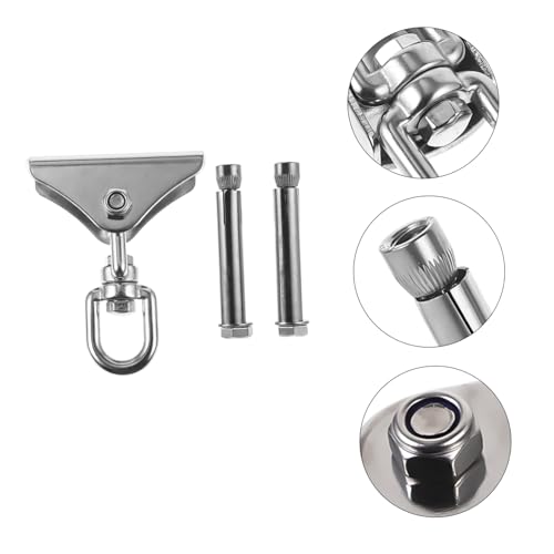 Hemoton Stainless Swing Hangers Heavy Duty Swingset Brackets Ceiling Hooks for Swing Hammock Hanging Fixing Kit