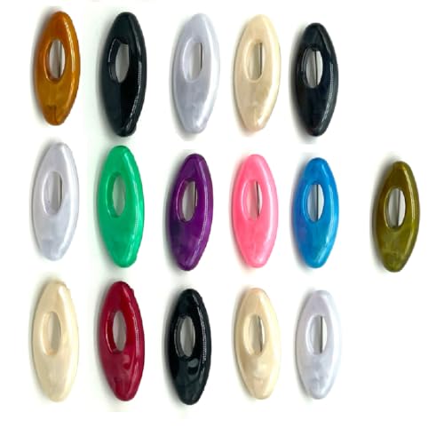 Generic Japanese Jewel Lock Hijab Safety Pins, Plastic Cover Stainless Steel Pins Oval Safety Pin for Safely Locking Clothes Brooch Pins Scarf Clips Set of 16, Pearlescent - color: Pearlescent