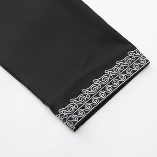 Lmdudan 2026 Middle East Arab Robes for Men Muslim Thobes - Long Sleeve Loose Hood Long Gown Dress Muslim Kaftan Thobe - color: 2-black, size: Medium