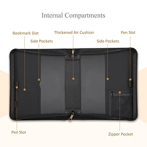 FINPAC Large Classic Bible Cover Vegan Leather Carrying Book Case Church Bag Bible Protective with Handle, Gift for Men, Women, Father, Mother, Friends, Black w/Hot Stamping - color: Black and Brown