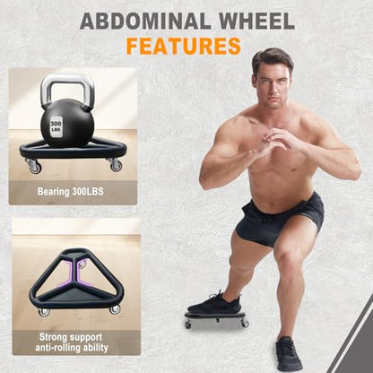 HOTWAVE Ab Roller Wheel for Core Workout – Extra-Wide Ab Exercise Equipment for Abs, Arms & Back – Stable & Quiet Fitness Roller for Home Gym Strength Training – Includes Knee Pad – For Men & Women - style: roller-black