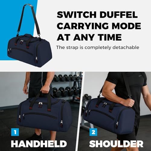 Uarition Mens Gym Bag, 55L Large Sports Duffle Bags, Workout Bags Lightweight, Navy Blue - color: Navy Blue
