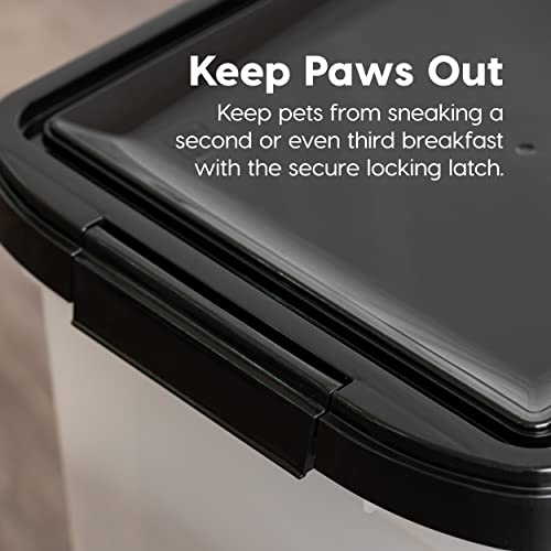 IRIS USA Dog Food Storage Container, Up to 50 lbs, Pearl/Black, Made in USA - color: Pearl/Black, size: 50 lbs