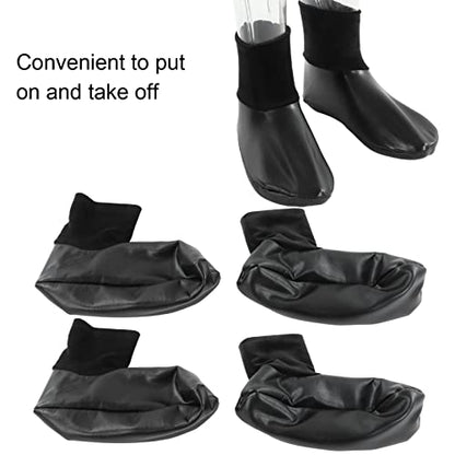 Sunnah Khuff Socks, Muslim Khuffain Socks Mosque Thermal PU Leather Polyester Plush Lining 36 To 41 EU Shoe Size (black elastic mouth)