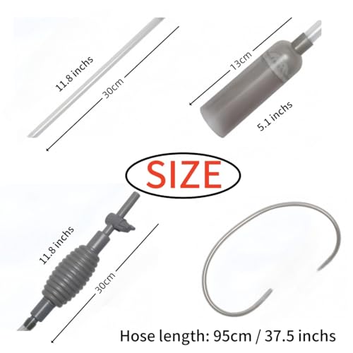 Aquarium Vacuum Gravel Cleaner, Aquarium Siphon, Aquarium Cleaning Tools, Fish Tank Cleaner, Long Hose & Cleaning 1.7m Long, Water Change and Sand Washing, Medium,Small - Fish Tanks