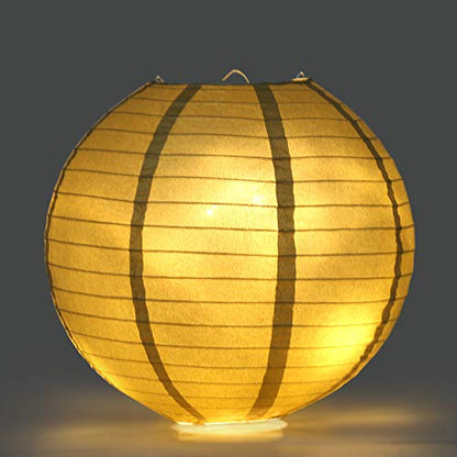 LIHAO 10PCS Mixed Size Gold Paper Lanterns for Weddings, Birthdays, Parties and Events (6"/ 8"/ 10" /12") - color: Gold