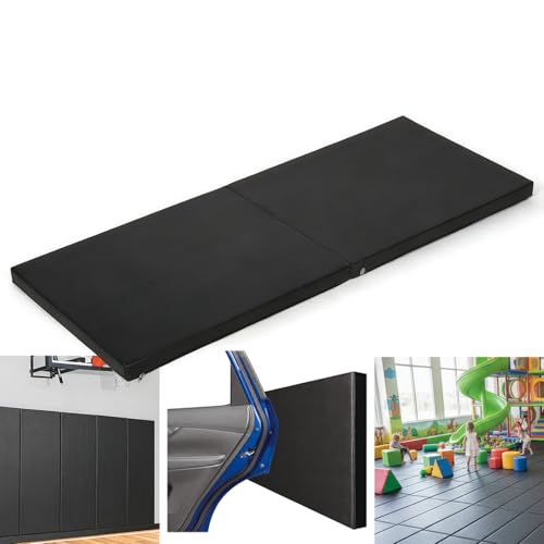 1-Piece Wall Pads for Gym, 2" Thick Wall Cushion Padding Basketball Court Garage Wall Mount Protector, 60" L x 24" W Anti Collision Exercise Mats for Basement Taekwondo - color: Black