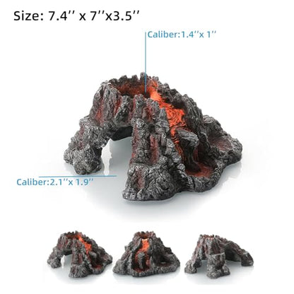 Volcano Shape Aquarium Decorations Cave for Fish Tank | Bubbler Decorations| Fish Sleep Rest House | Resin Cave Ornaments