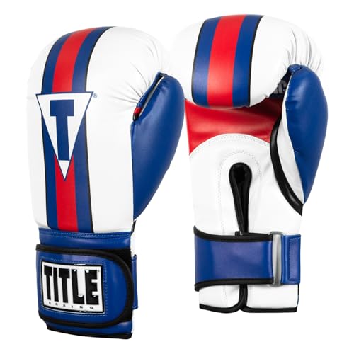 Title Boxing World Bag Boxing Gloves - color: Blue/White/Red, size: 16 oz