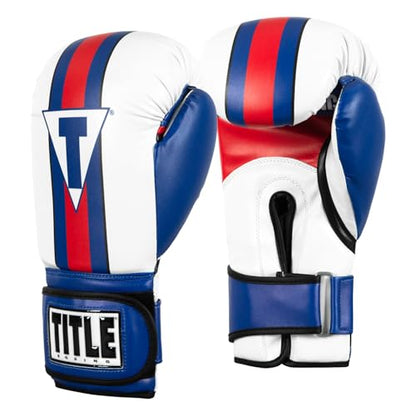 Title Boxing World Bag Boxing Gloves - color: Blue/White/Red, size: 14 oz