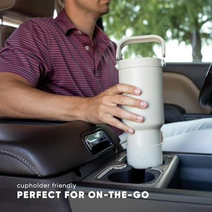 Simple Modern Tumbler with Handle, Water Jug | 30oz | Pink | Trek Pivot Insulated Stainless Steel Water Bottle | Interchangeable Straw & Chug Lid, Cupholder Friendly | Blush - color: -Blush, size: 30 Ounces