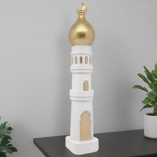 Islamic Gift Table Decor Resin Islamic Mosque Decor with Crescent Moon, Moroccan Style Religious Perfect Ramadan Eid Mubarak Gift for Decoration Detailed Craftsmanship Holiday Decoration Statues - color: Type B
