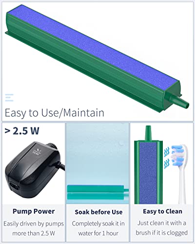 Aquarium Air Stone Bar with 6.5 Feet Airline Tubing for Nano Air Pump Small Bucket and Fish Tank