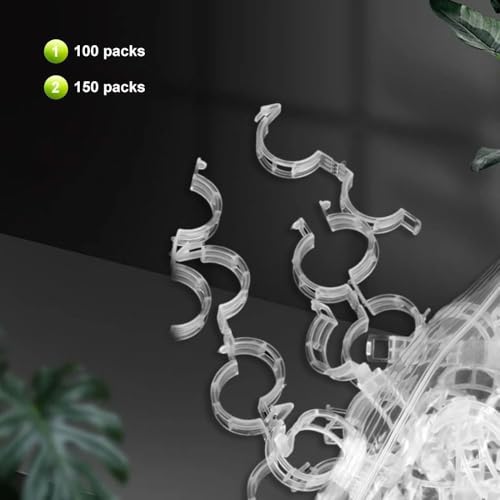 Secured Plastic Plant Clip, 2025 Upgrade Plant Support Clips Reusable Garden Clips, Garden Clips for Climbing Plants, Plastic Trellis Clips Tomato Grape Vine Vegetables Plant Fixing Clips (50, White) - color: White