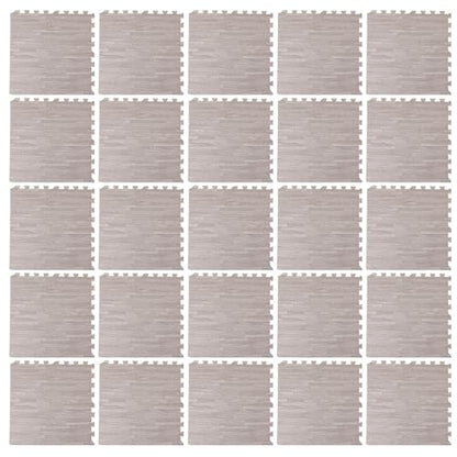 25 Pcs Wood Grain Floor,Thick Printed Foam Tiles, Patchwork Foam Mat, Foam Interlocking Tiles Mat, Exercise Puzzle Floor Mat Interlocking Tiles EVA &PE Foam 24''L x24''W (Grey, 24'' x24'') - color: Grey