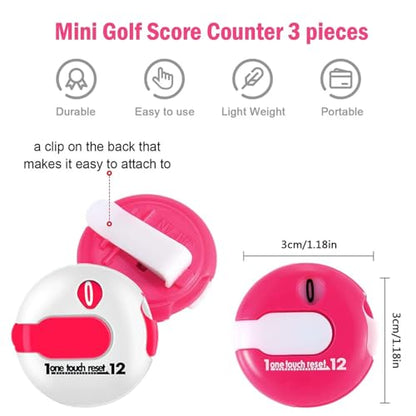Golf Stroke Counter 1.2 Inch with Touch Reset - color: 6 colors