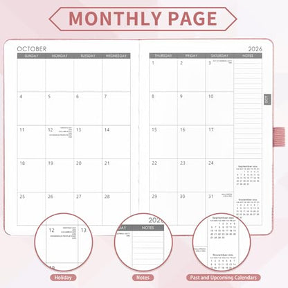 2026-2027 Planner - Academic Planner 2026-2027 Weekly Monthly Planner, July 2026 - June 2027, 5.7'' x 8.4'', Thick Paper, Leather Cover, Pen Holder, Back Pocket, Perfect Daily Organizer - Rose Gold - color: Rose Gold