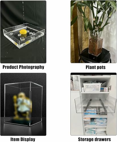 Creative Photography Tray Acrylic Display Cabinet, Transparent Shallow Water Tank Cosmetics Advertising Shooting Props, Thickness 5mm Storage Tray - size: 5.9x5.9x3.9in
