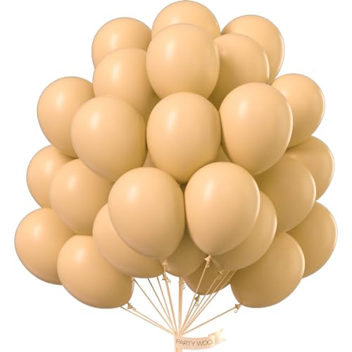 PartyWoo Nude Balloons 50pcs Apricot Fall Neutral Color 12 Inch - color: Nude-y103, size: 12 Inch